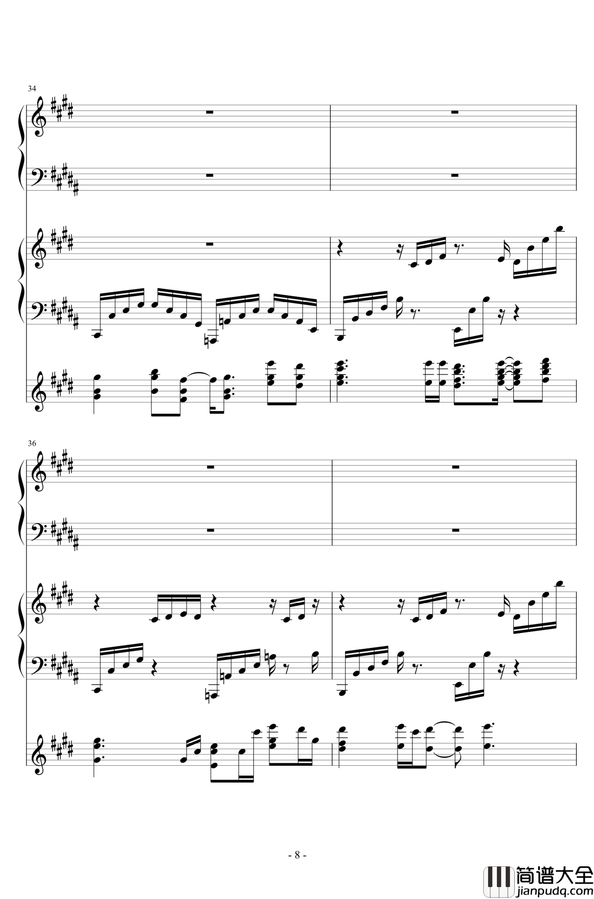 风对雨的轻语钢琴谱_Dark小灭酱