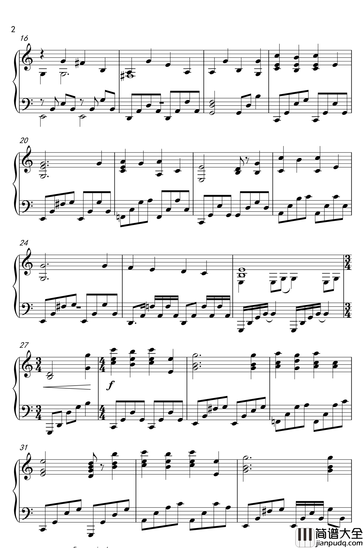 珍珠港主题曲钢琴谱_TENNESSEE