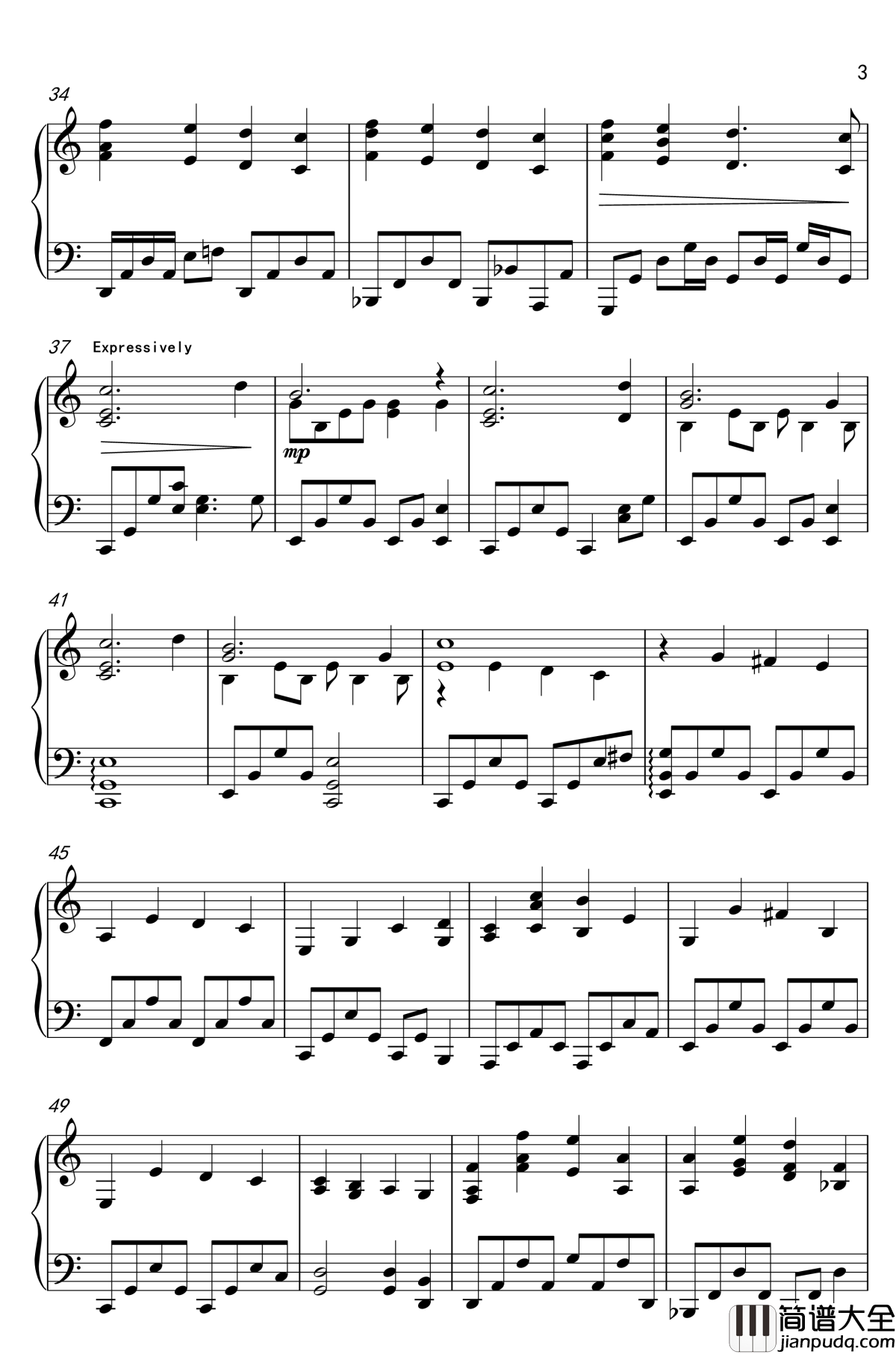 珍珠港主题曲钢琴谱_TENNESSEE