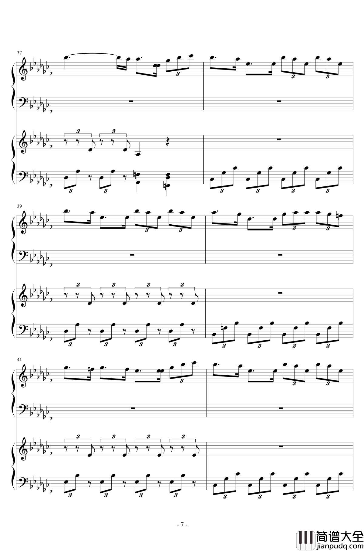 Wonderful_U钢琴谱_江海迦