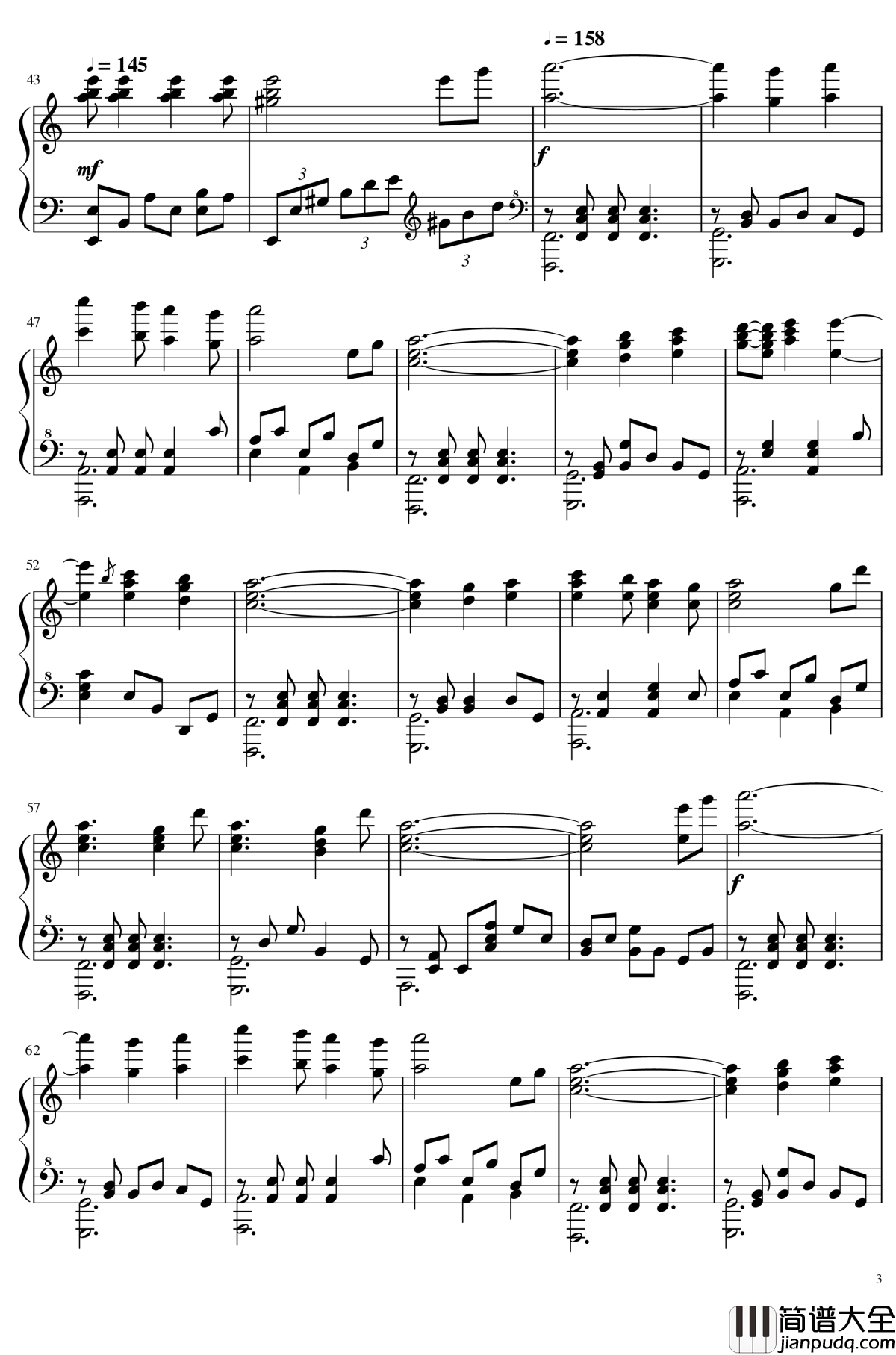 緋想天钢琴谱_东方绯想天_东方projec