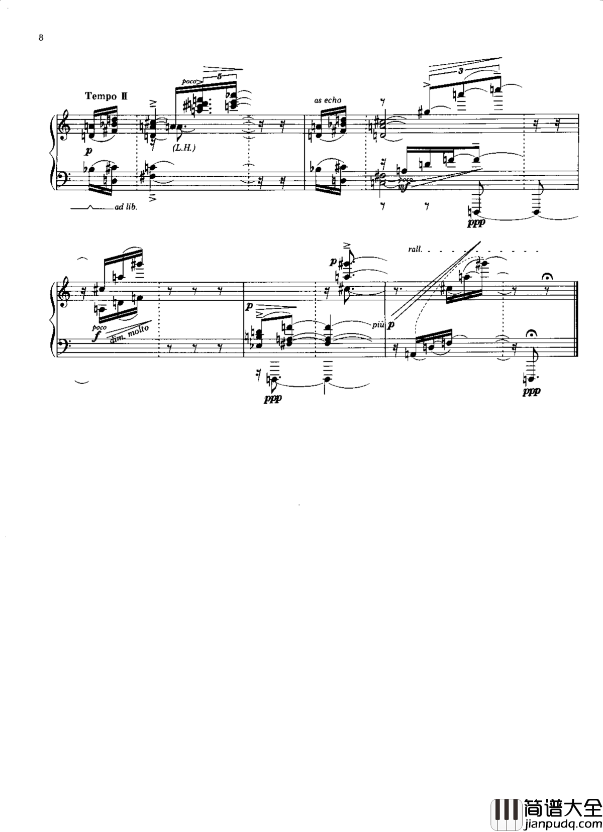 雨树素描II钢琴谱_武满彻