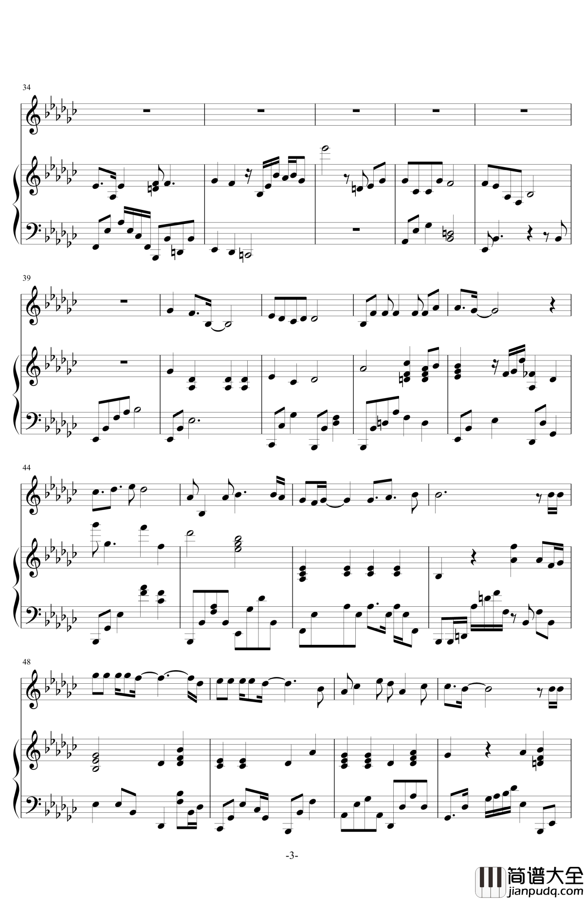 最远的距离钢琴谱_伴奏_黄致列