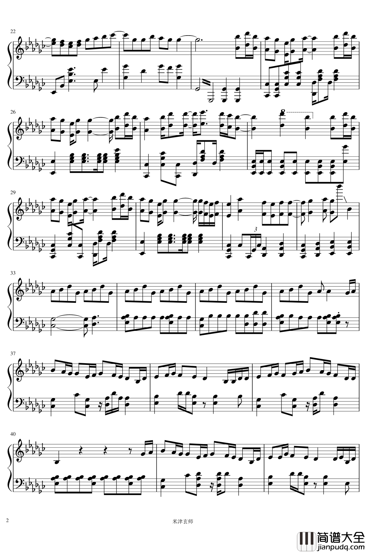 学猫叫钢琴谱_小潘潘