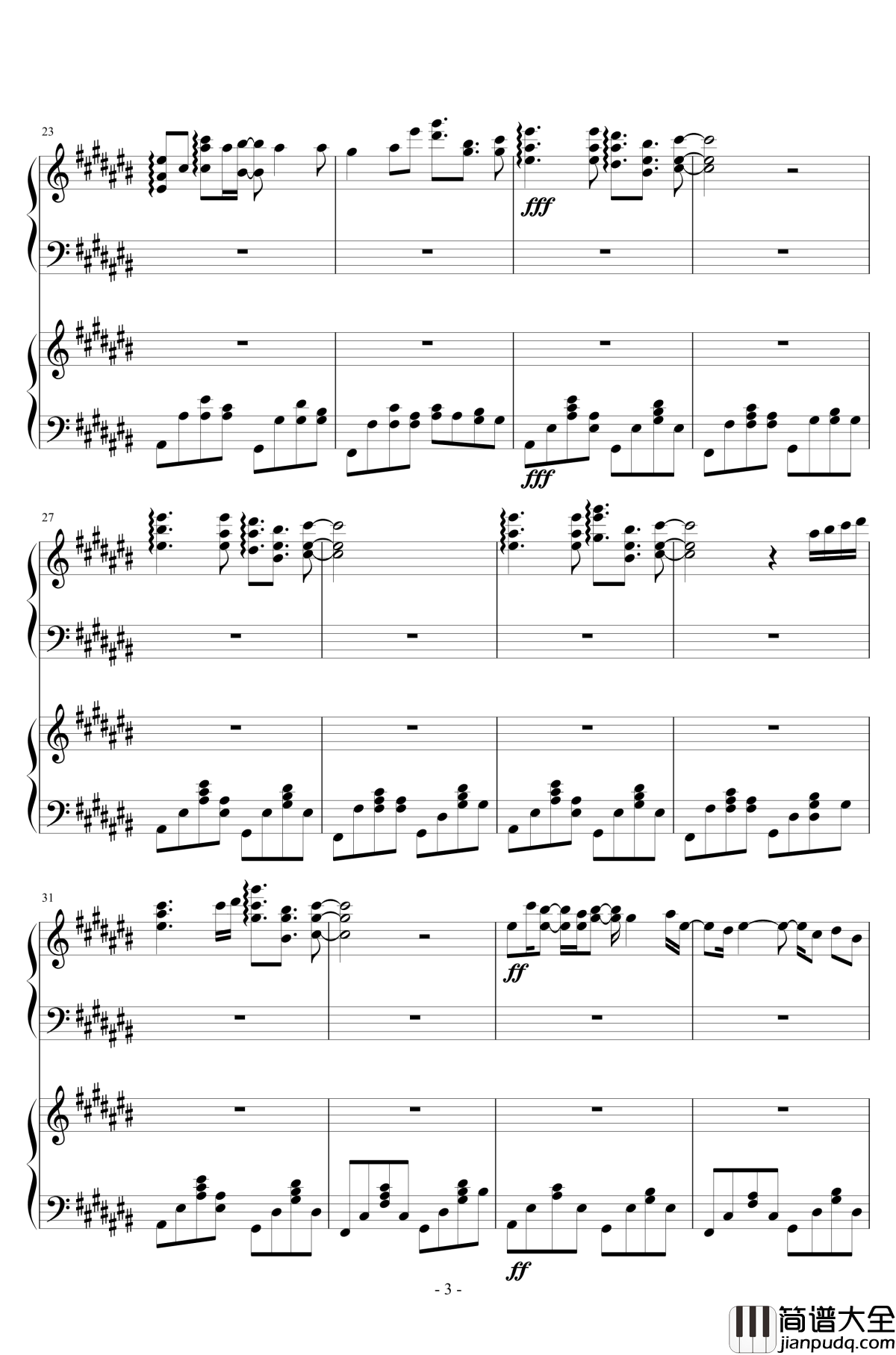 あの原野钢琴谱_Dark小灭酱