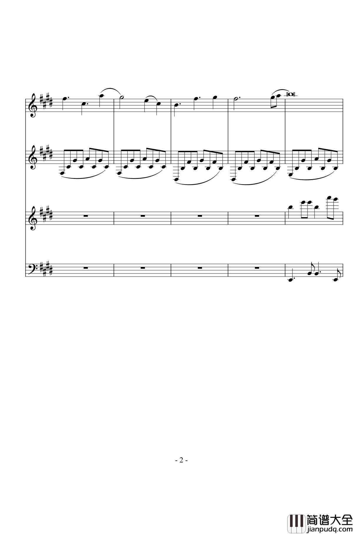 手心的温暖钢琴谱_总谱_小花仙