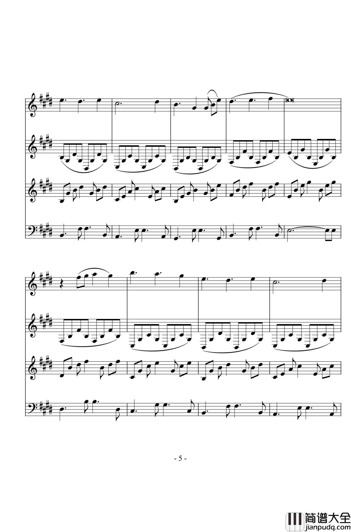 手心的温暖钢琴谱_总谱_小花仙