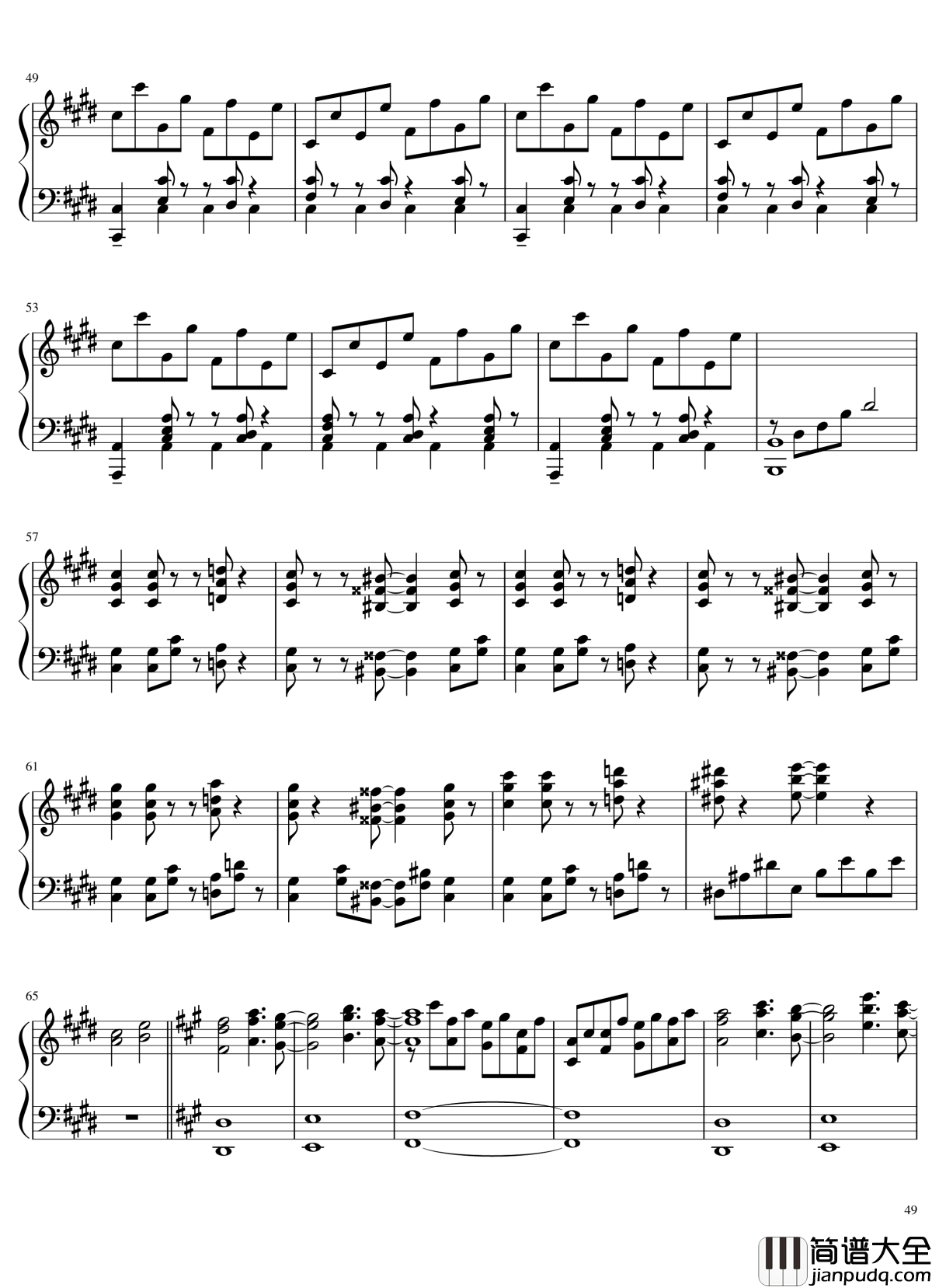 风神录全曲钢琴谱_东方project