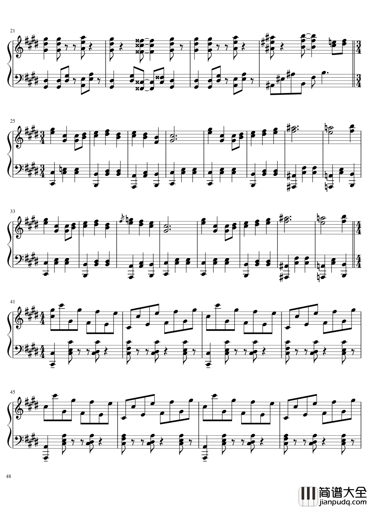 风神录全曲钢琴谱_东方project