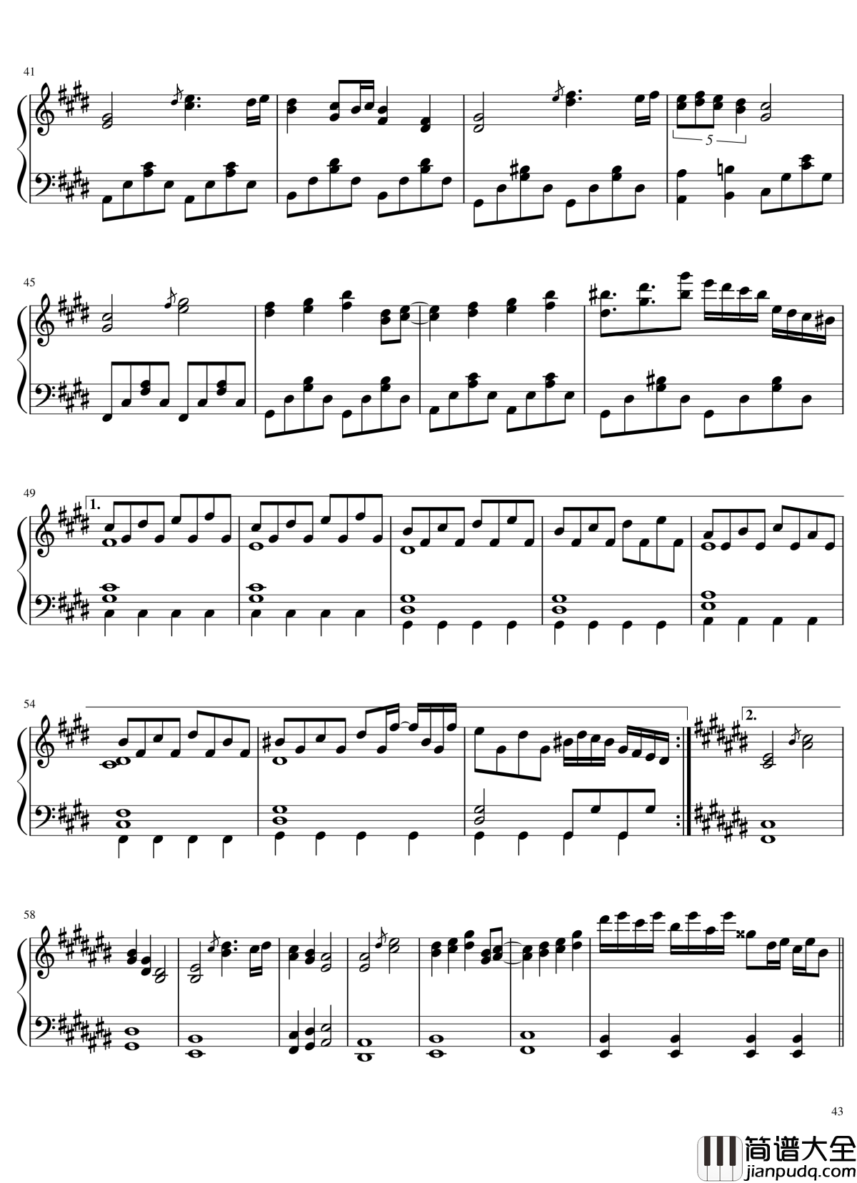 风神录全曲钢琴谱_东方project