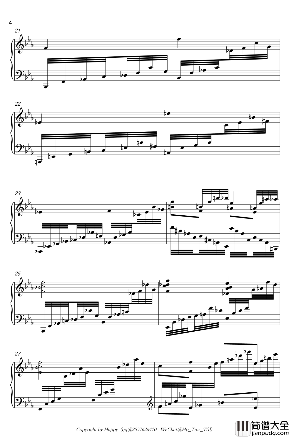 幻想风格琶音练习曲钢琴谱_Kreuz