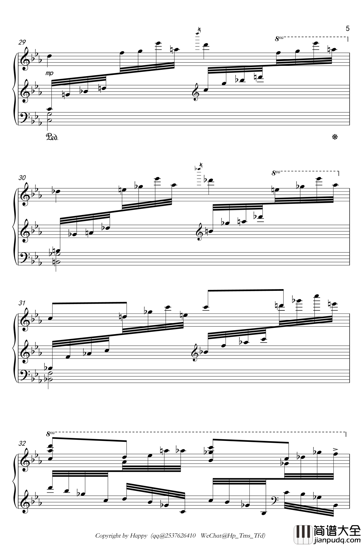 幻想风格琶音练习曲钢琴谱_Kreuz