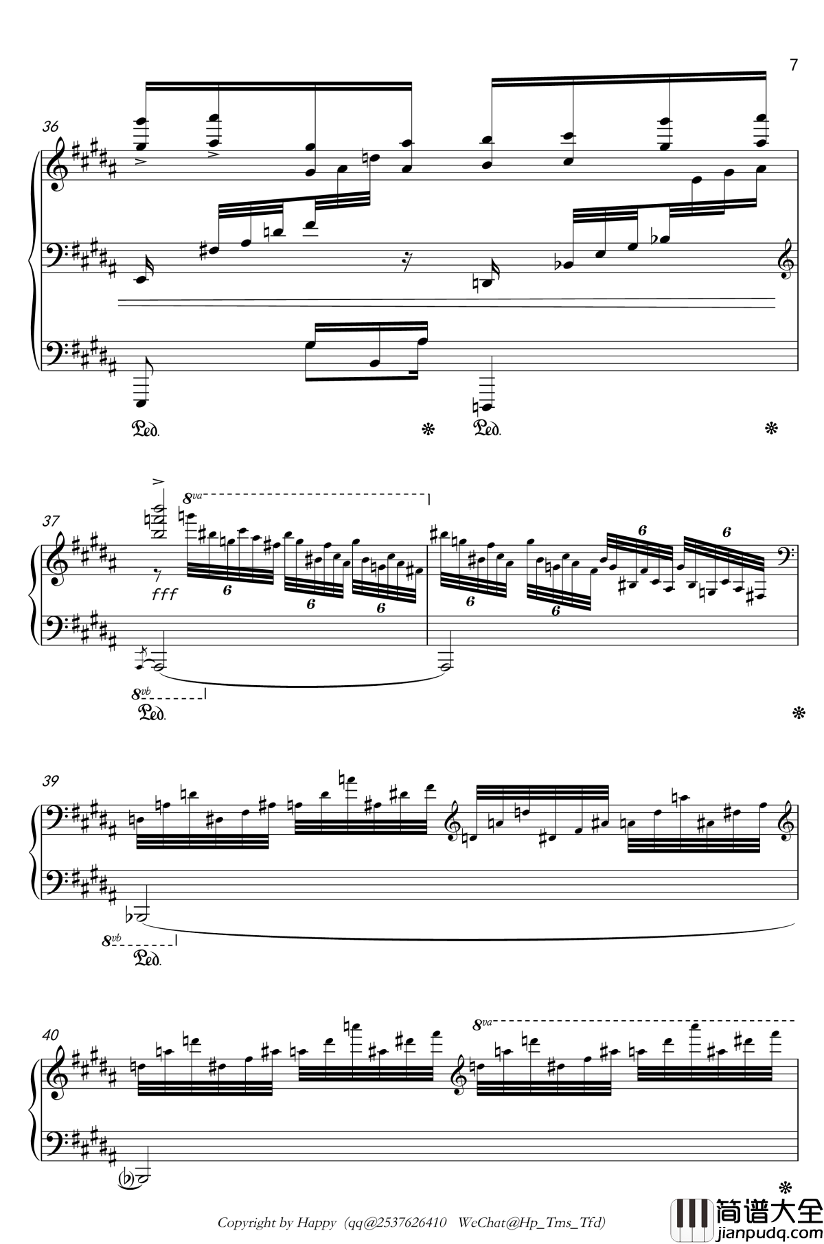 幻想风格琶音练习曲钢琴谱_Kreuz