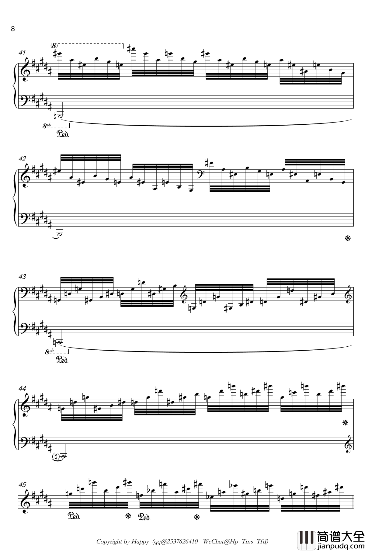 幻想风格琶音练习曲钢琴谱_Kreuz