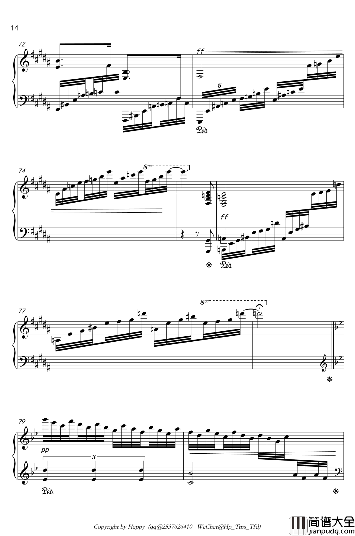 幻想风格琶音练习曲钢琴谱_Kreuz