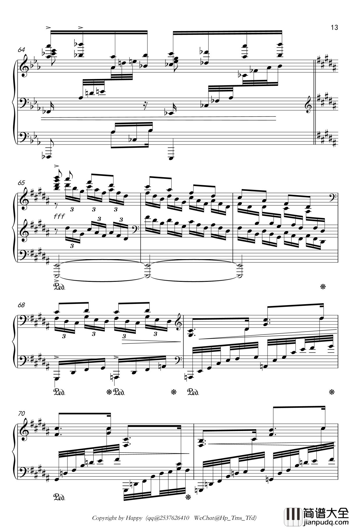 幻想风格琶音练习曲钢琴谱_Kreuz