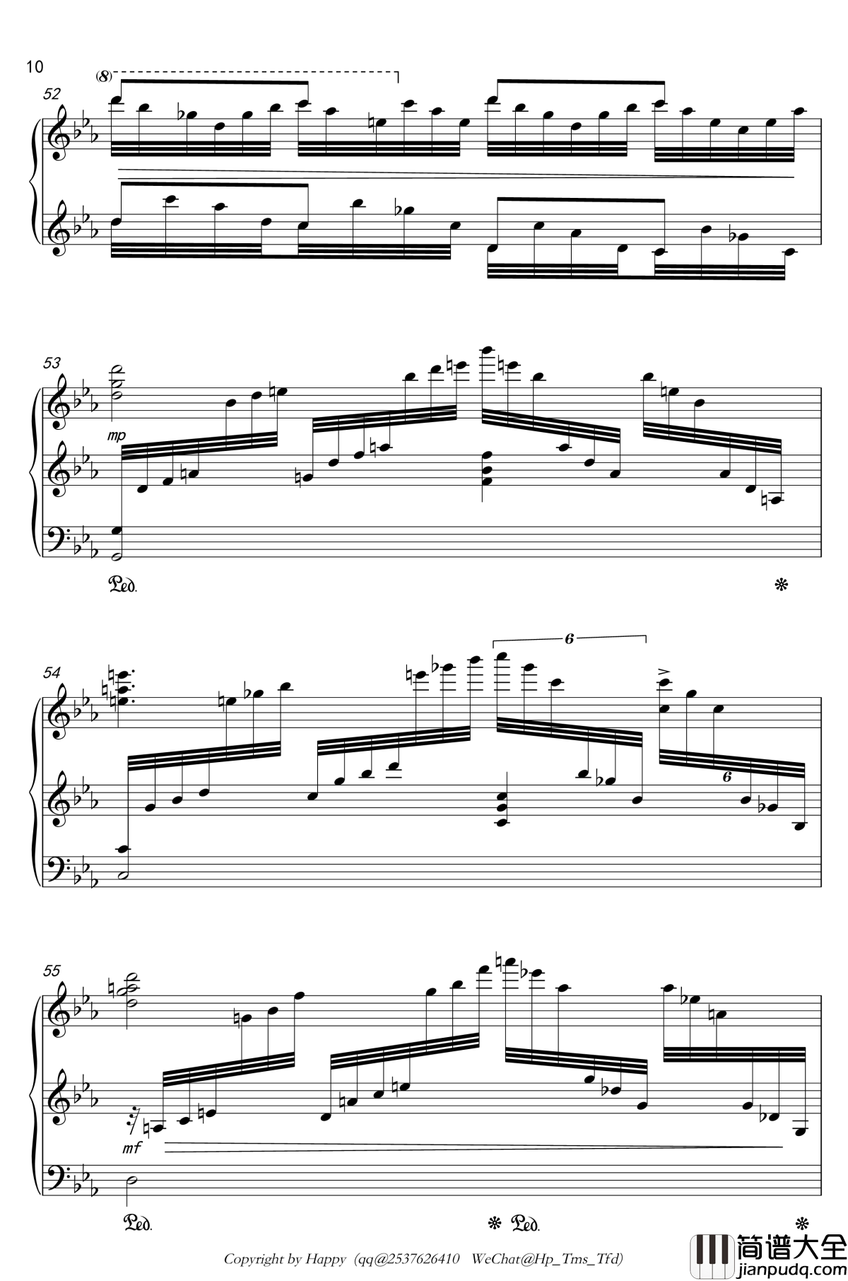 幻想风格琶音练习曲钢琴谱_Kreuz