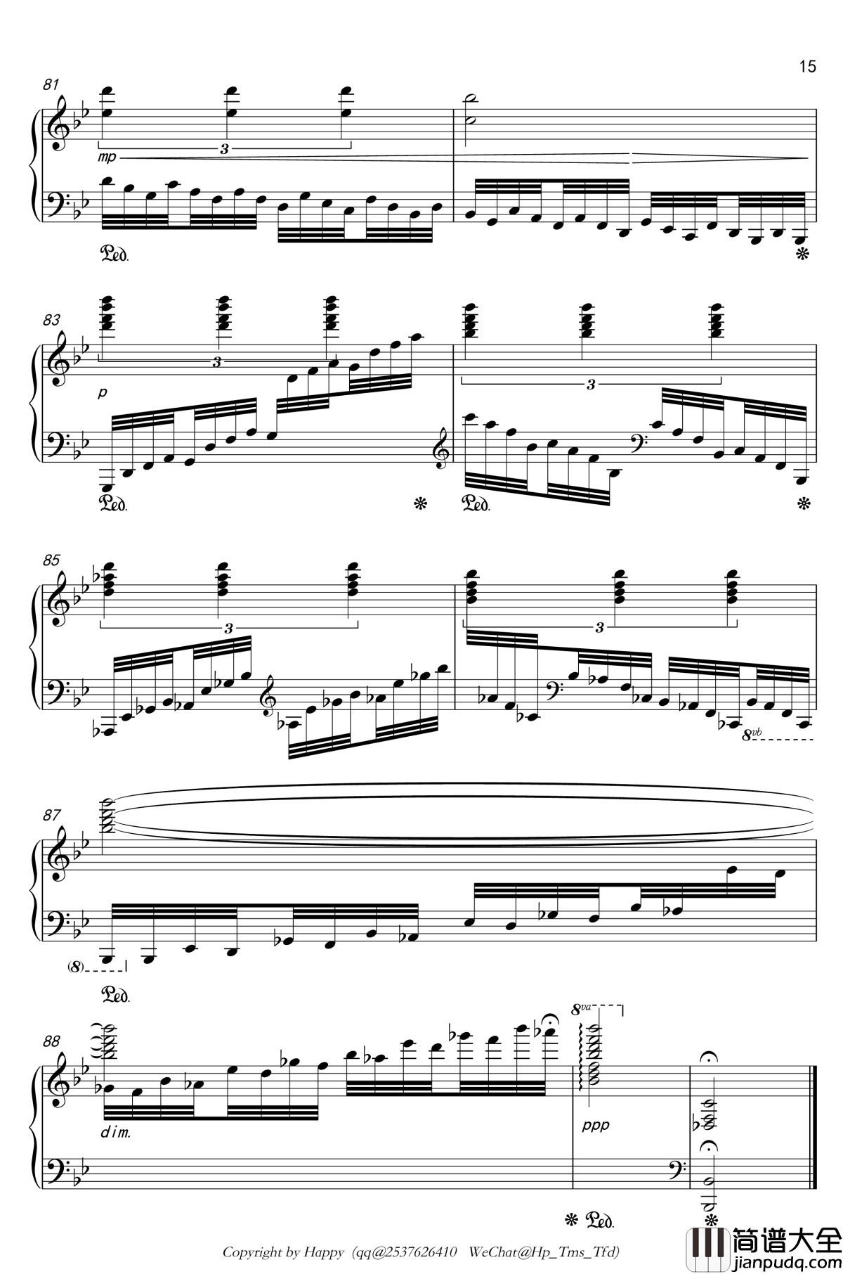 幻想风格琶音练习曲钢琴谱_Kreuz