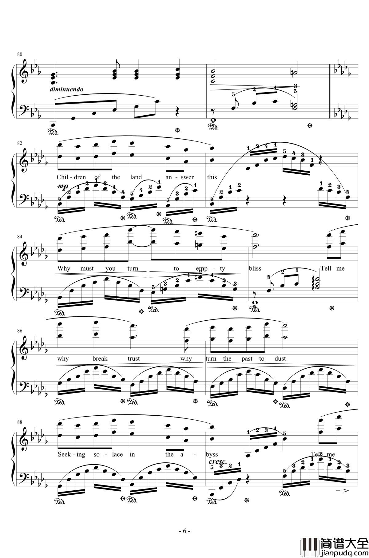 DRAGONSONG钢琴谱_Distant_Worlds_IV_Susan_Calloway