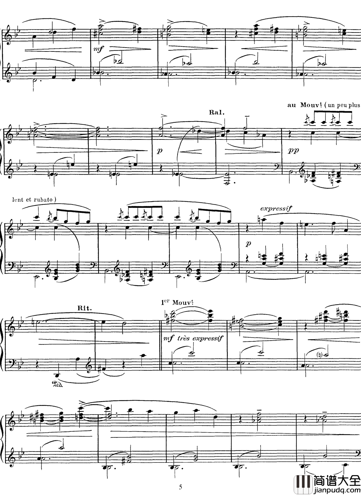 高贵而伤感的圆舞曲钢琴谱_拉威尔_Ravel