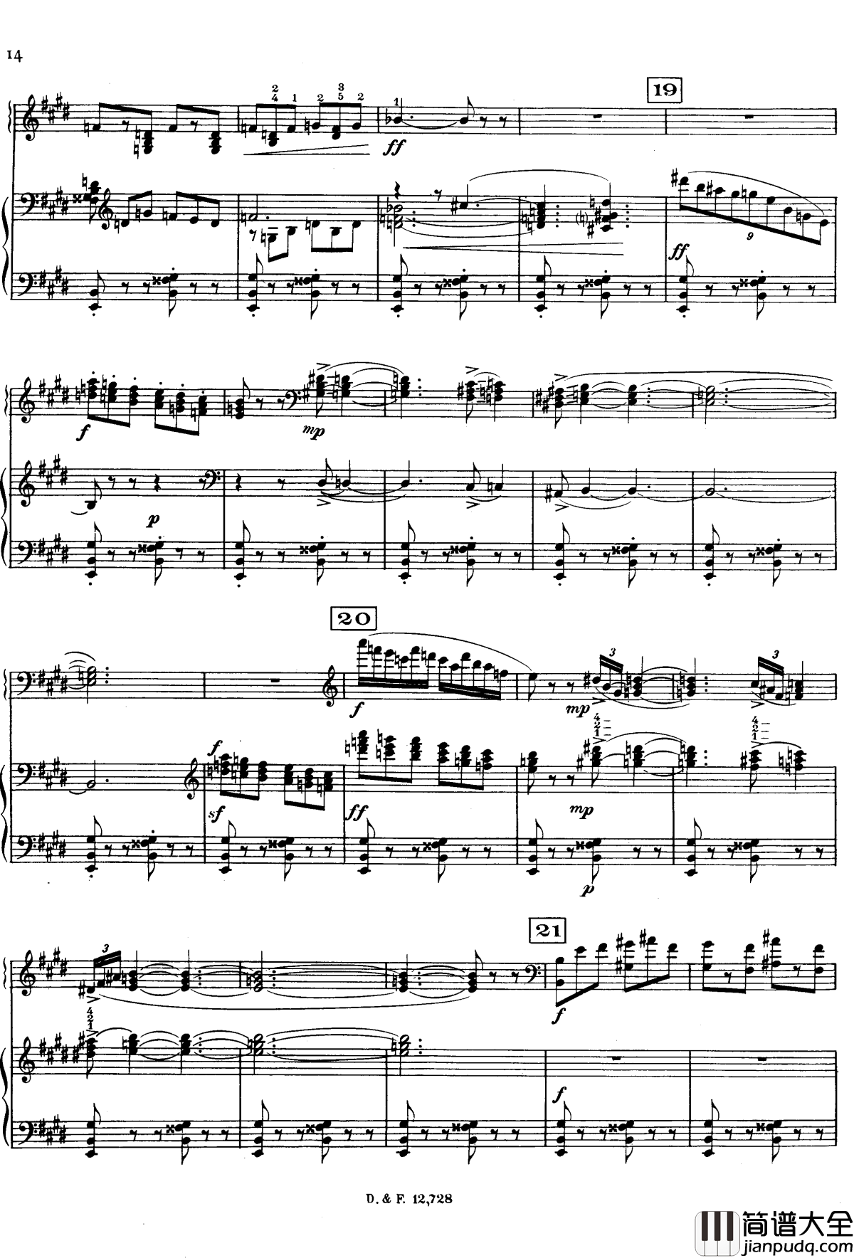 左手钢琴协奏曲钢琴谱_拉威尔_Ravel