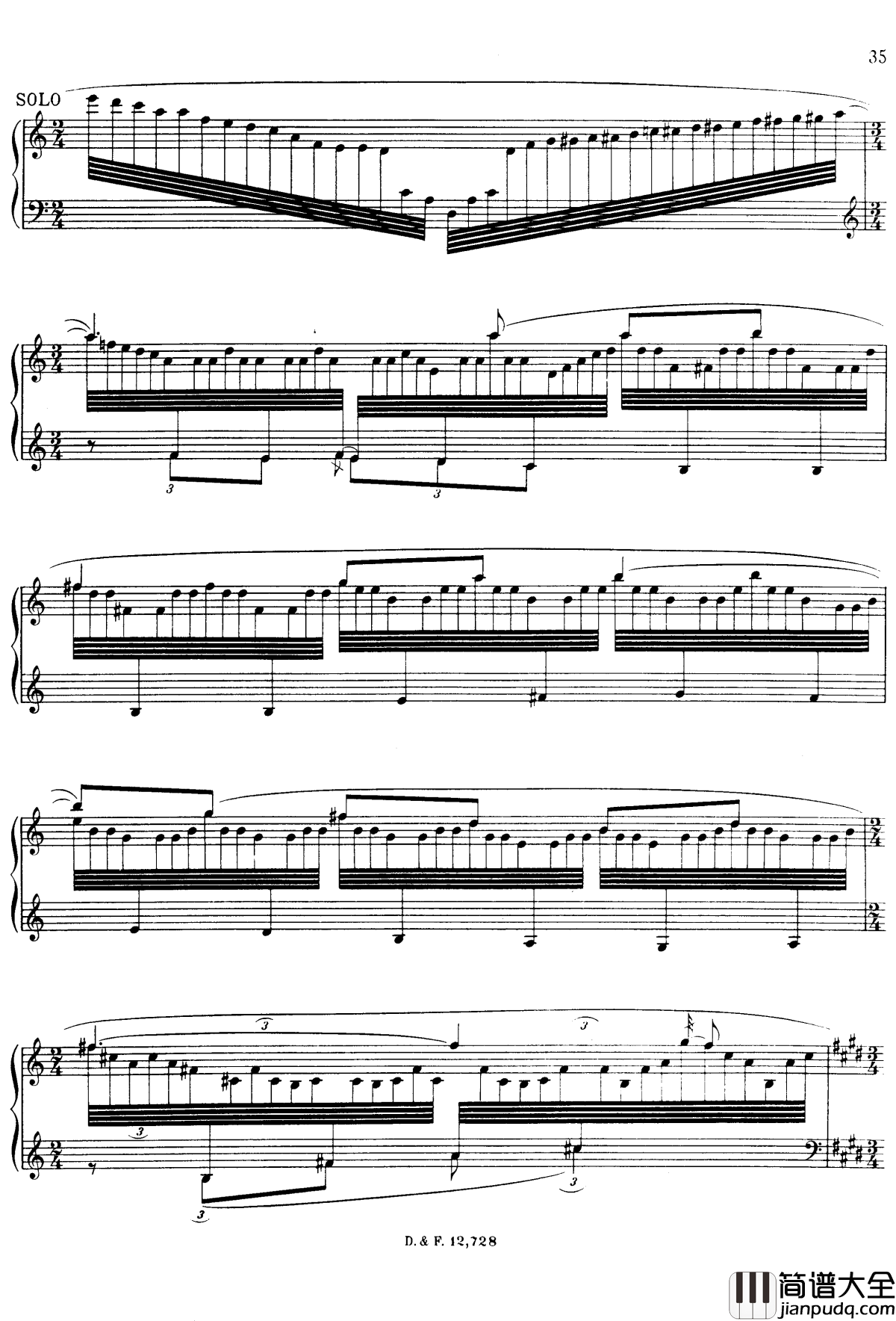 左手钢琴协奏曲钢琴谱_拉威尔_Ravel