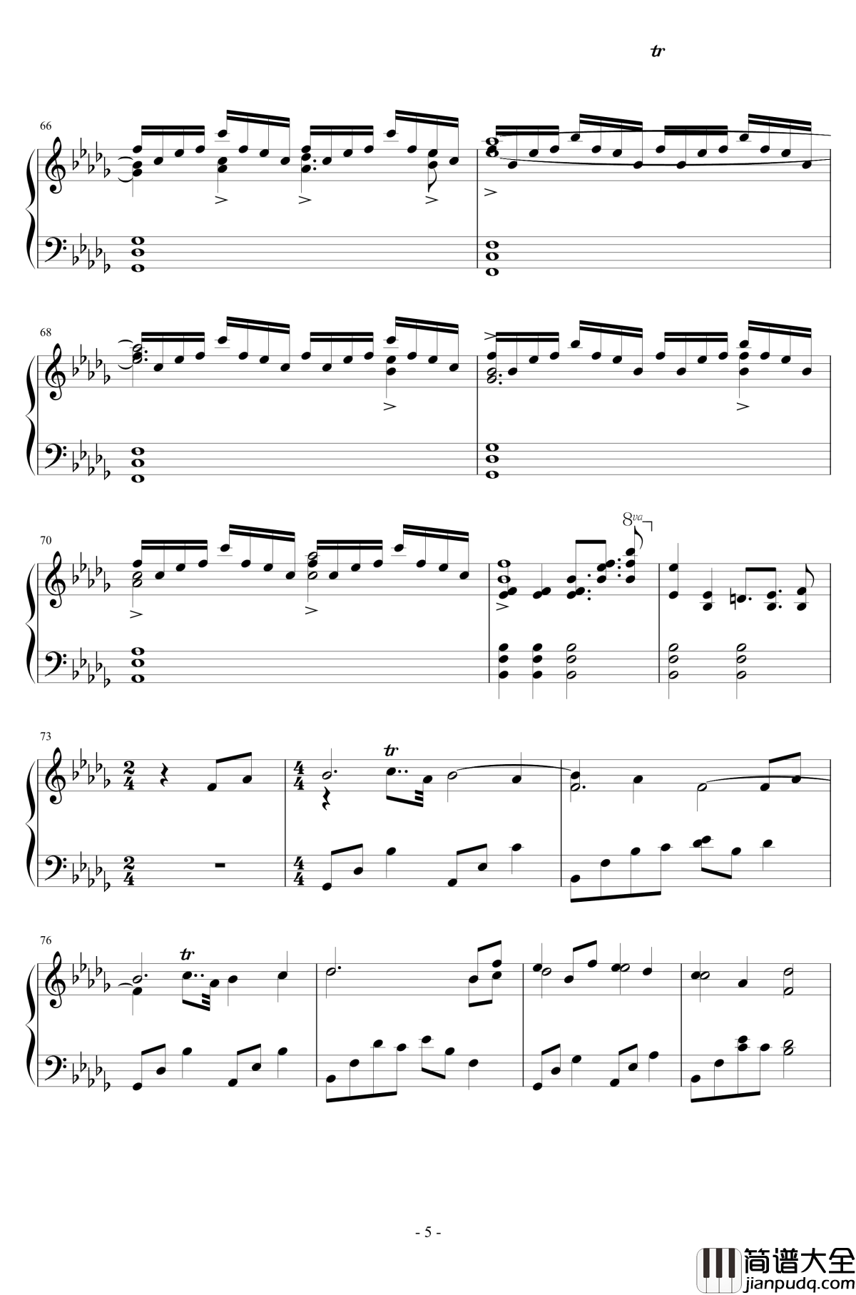 大鱼钢琴谱__大鱼海棠_印象曲_大鱼海棠_周深