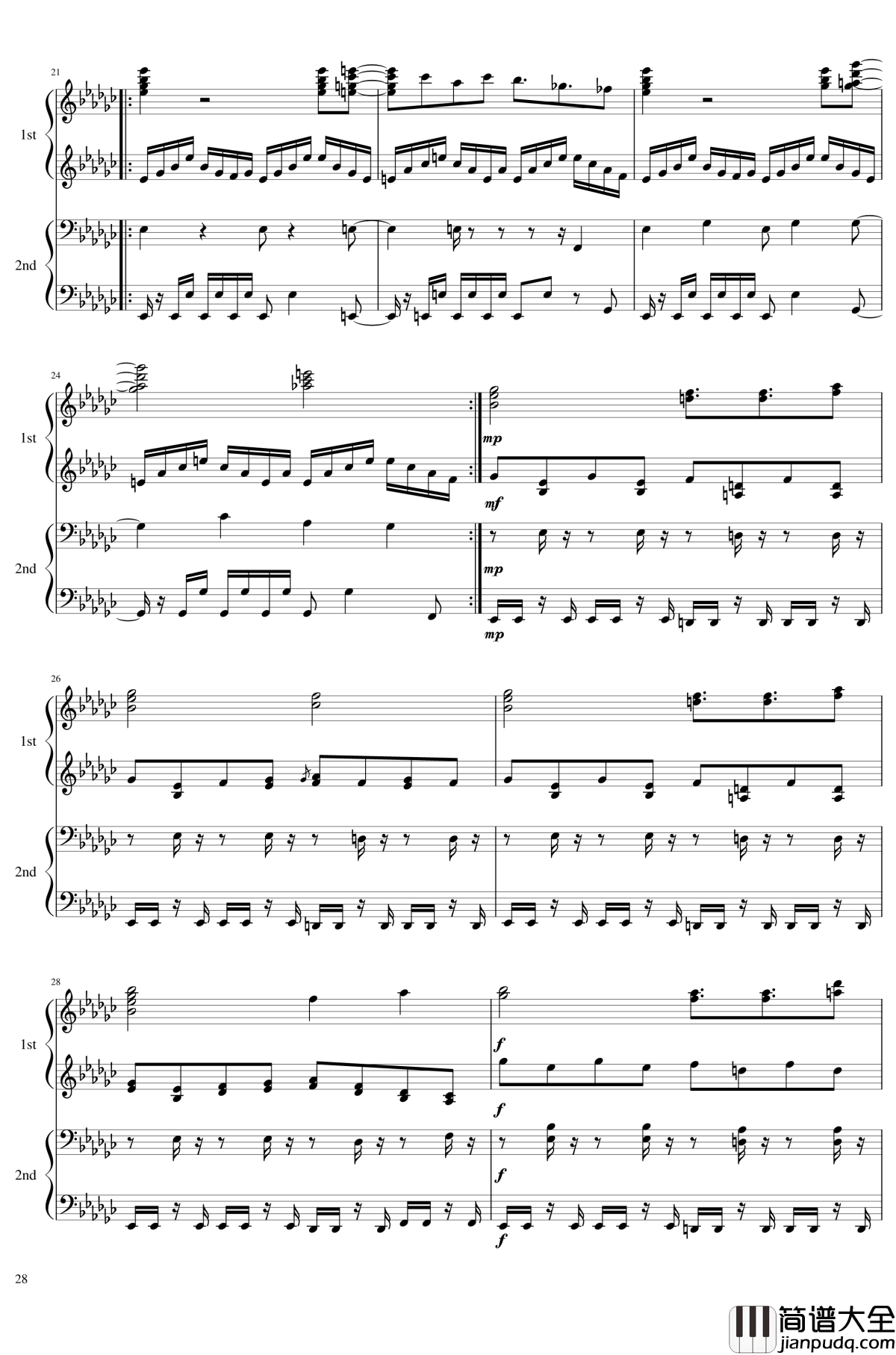 神灵庙全曲钢琴谱_东方project