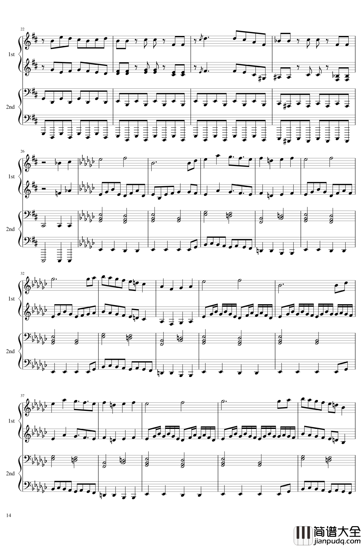 神灵庙全曲钢琴谱_东方project