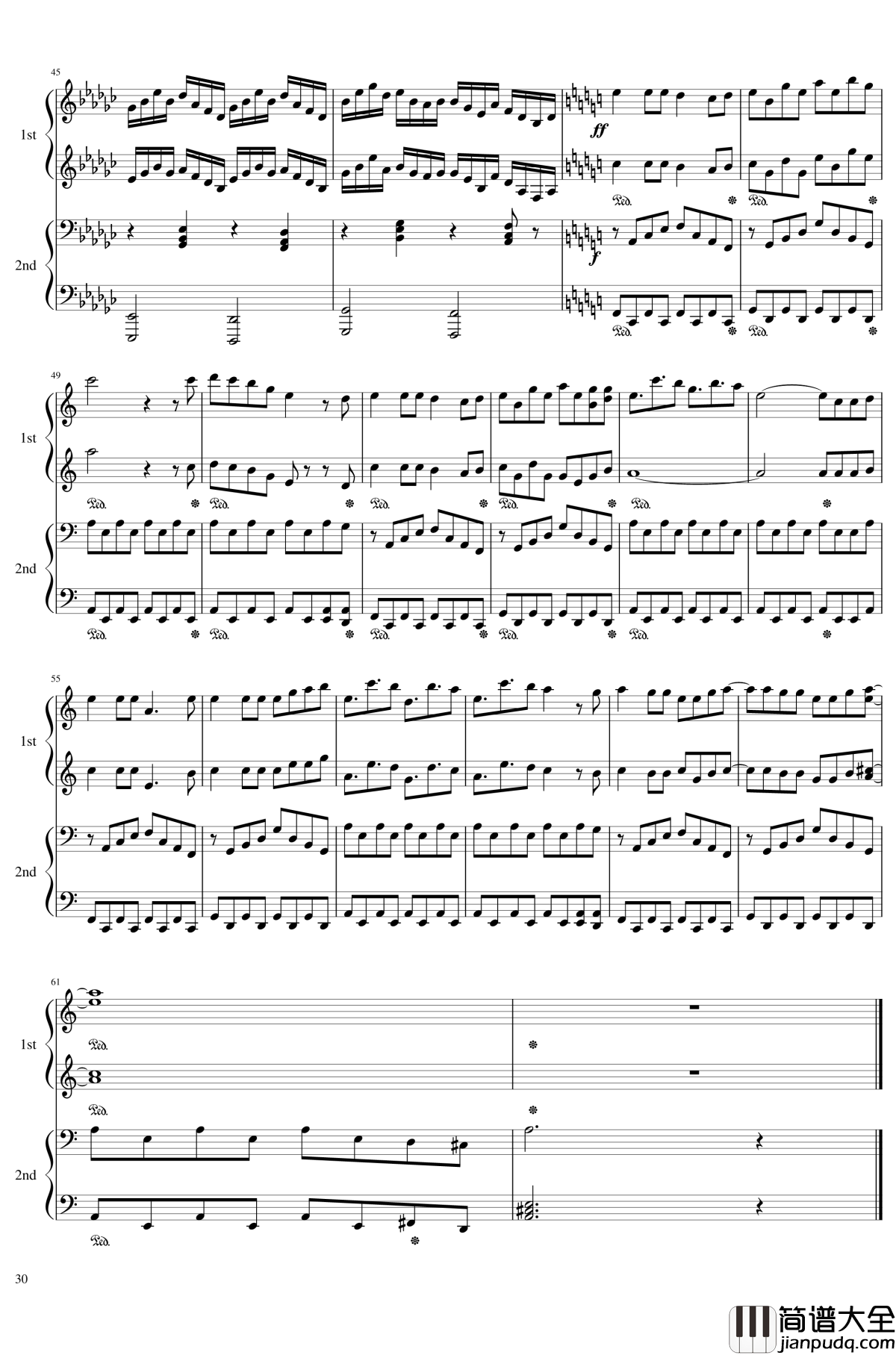 神灵庙全曲钢琴谱_东方project