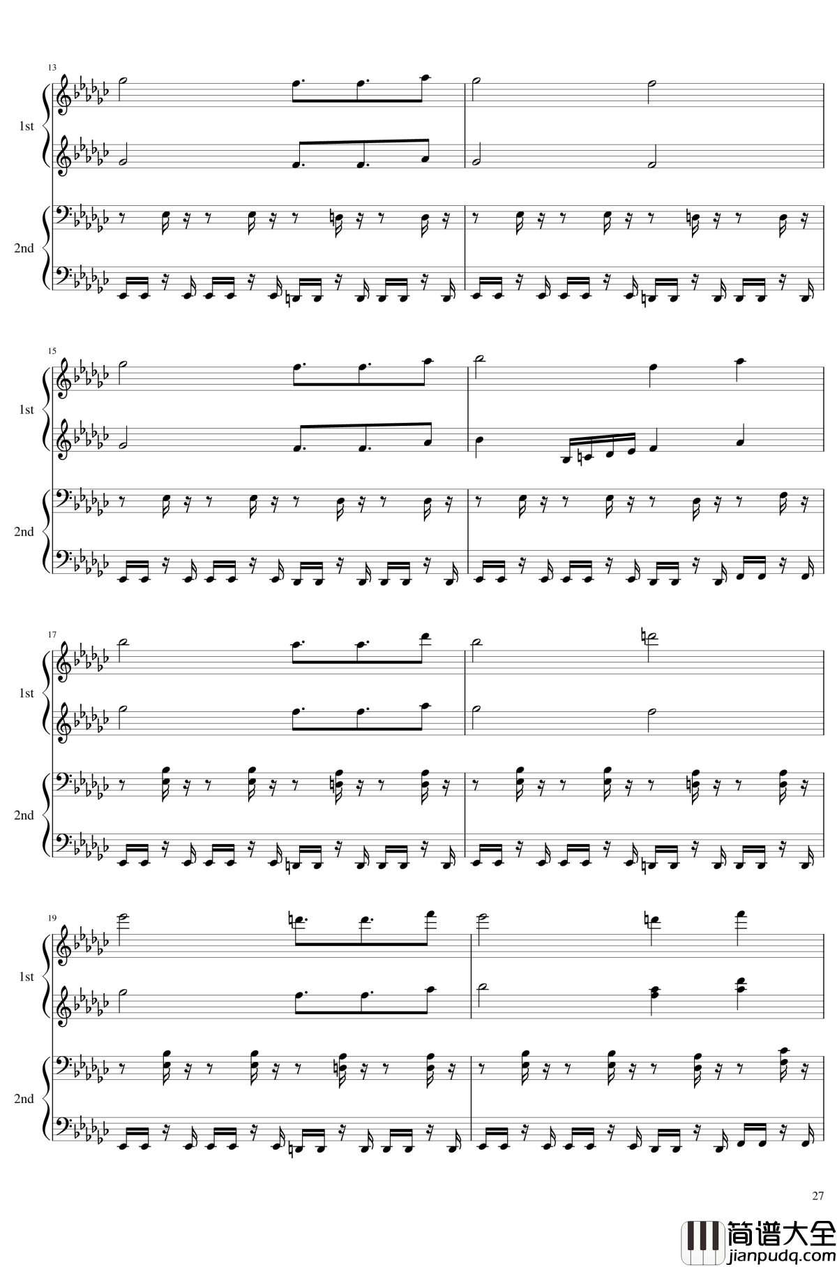 神灵庙全曲钢琴谱_东方project