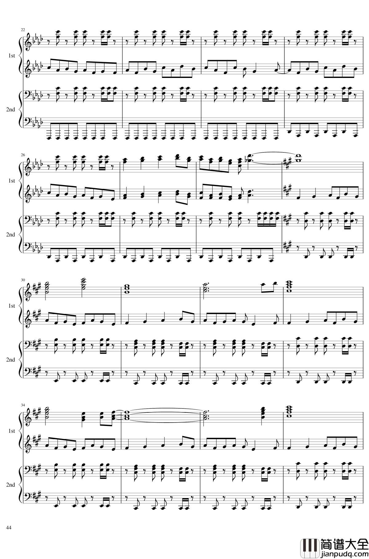 神灵庙全曲钢琴谱_东方project