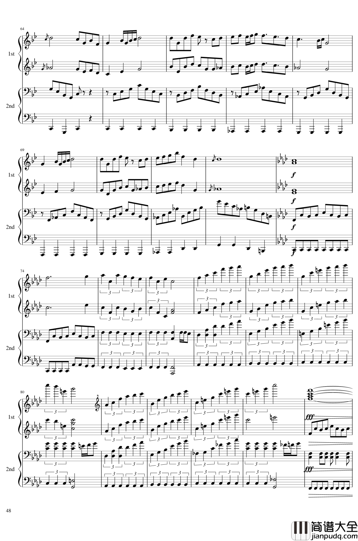 神灵庙全曲钢琴谱_东方project