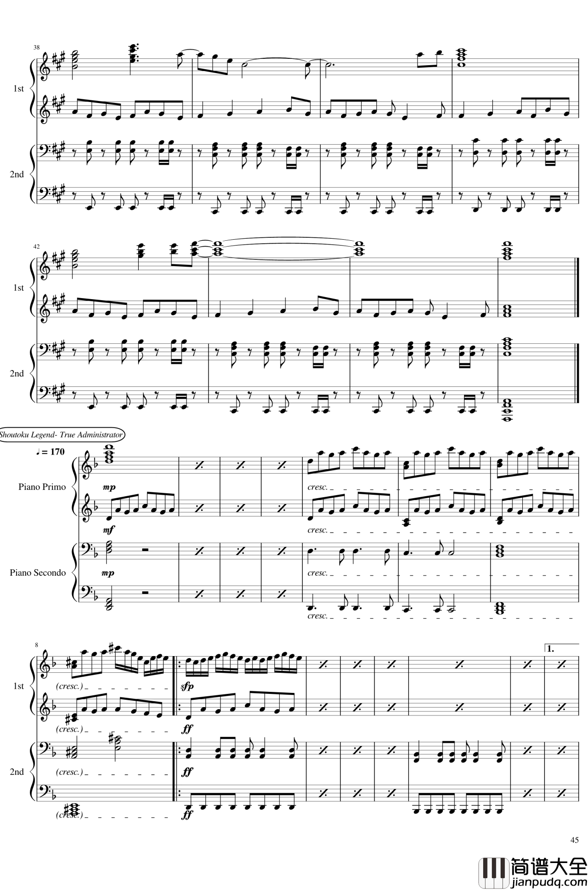 神灵庙全曲钢琴谱_东方project