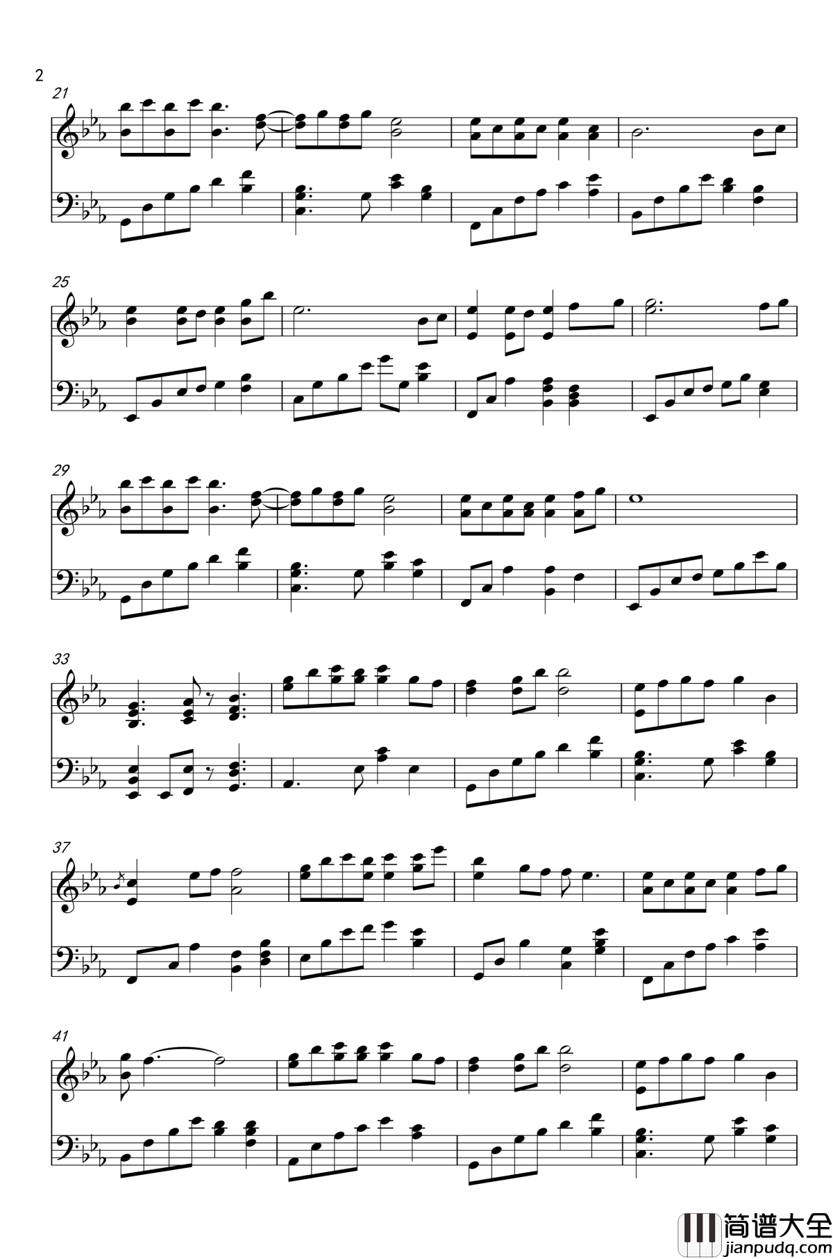 轻轻地告诉你钢琴谱_杨钰莹