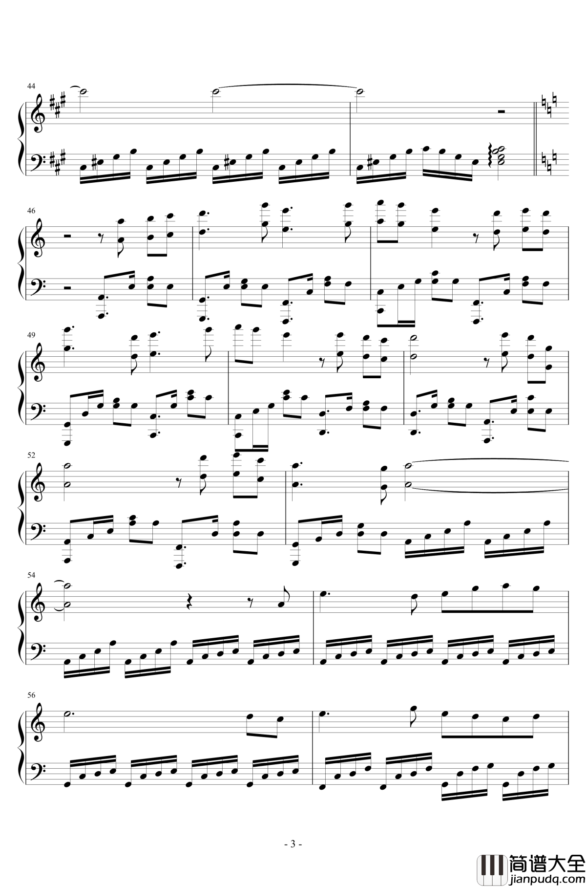 依恋钢琴谱钢琴谱_重制版_eggming