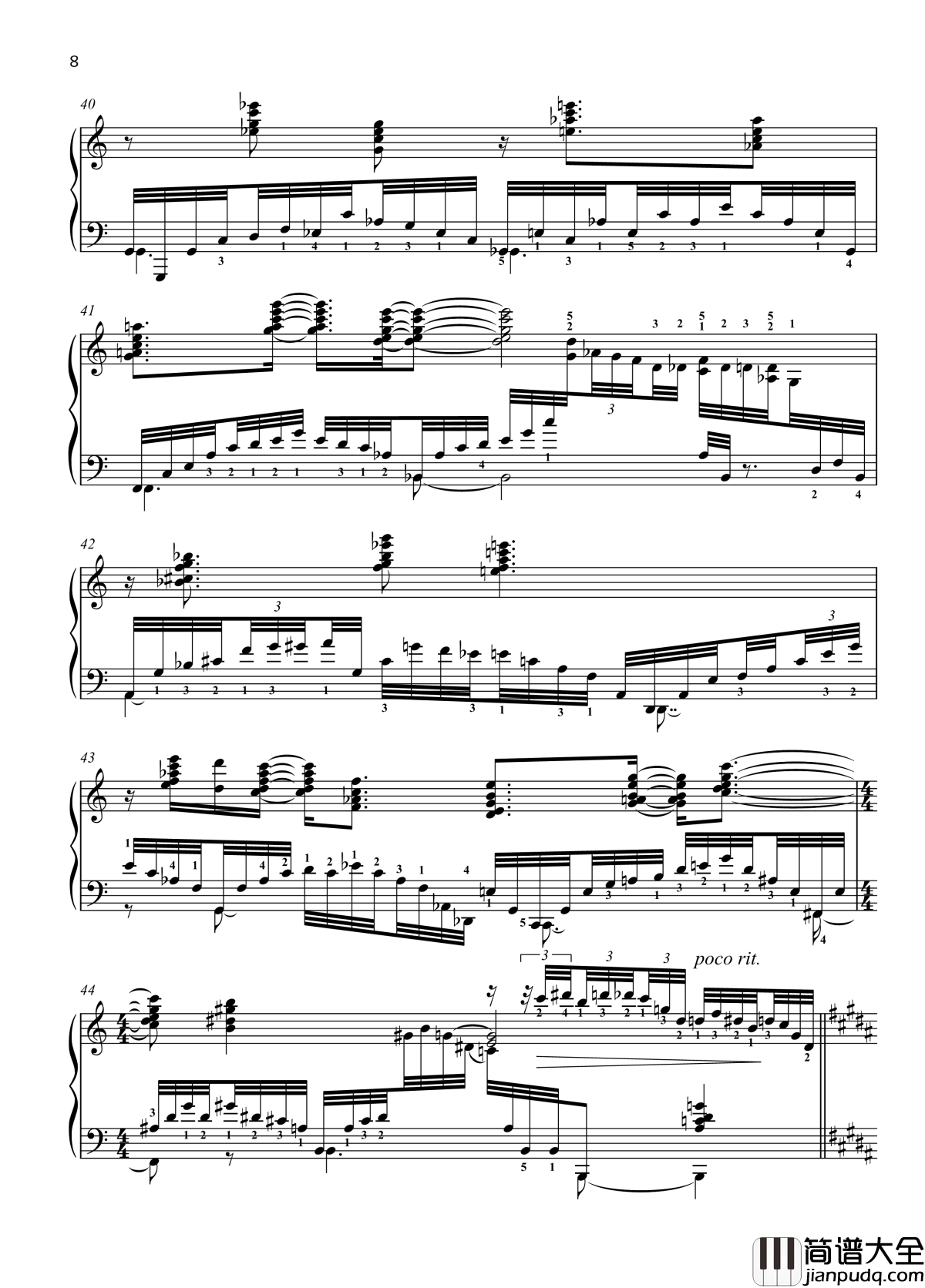 No._4._Reminiscence钢琴谱_带指法_八首音乐会练习曲__Eight_Concert_?tudes_Op_40____爵士_尼古拉·凯帕斯汀