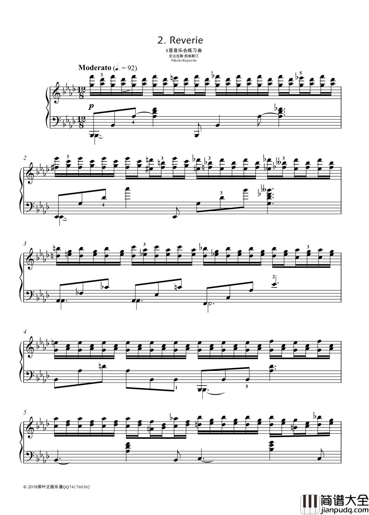 No._2._Dream._Moderato钢琴谱_带指法__八首音乐会练习曲_Eight_Concert_?tudes_Op_40__爵士_尼古拉·凯帕斯汀