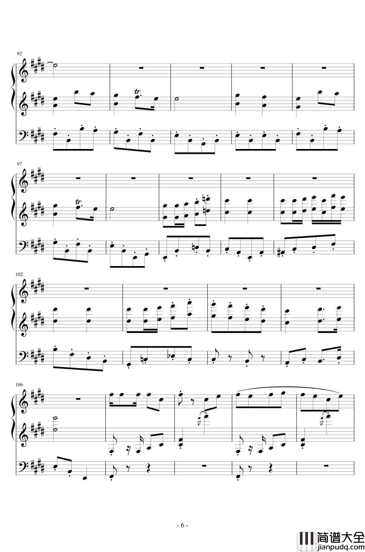 宫内莲华钢琴谱_经典番_喵帕斯_悠哉日常大王