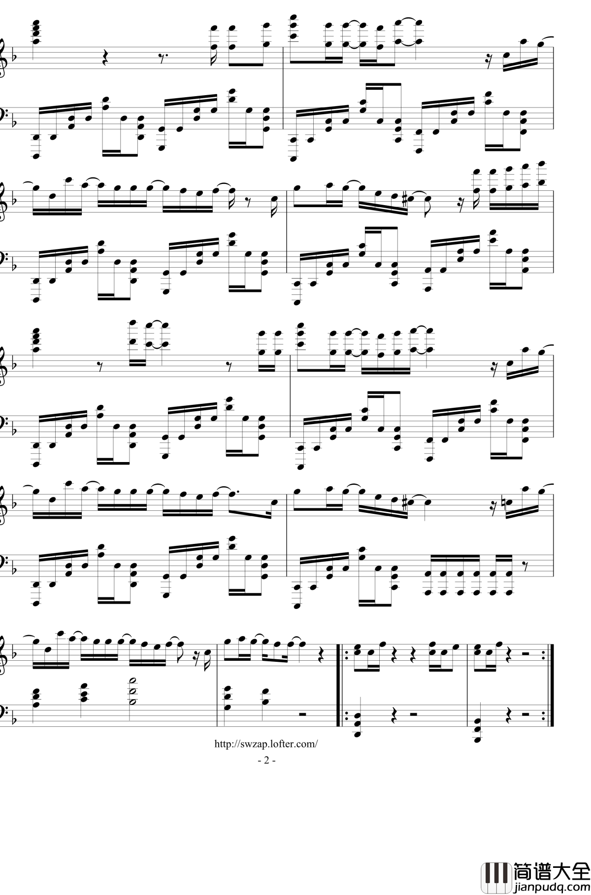 _杀戮的天使_ED钢琴谱_Pray