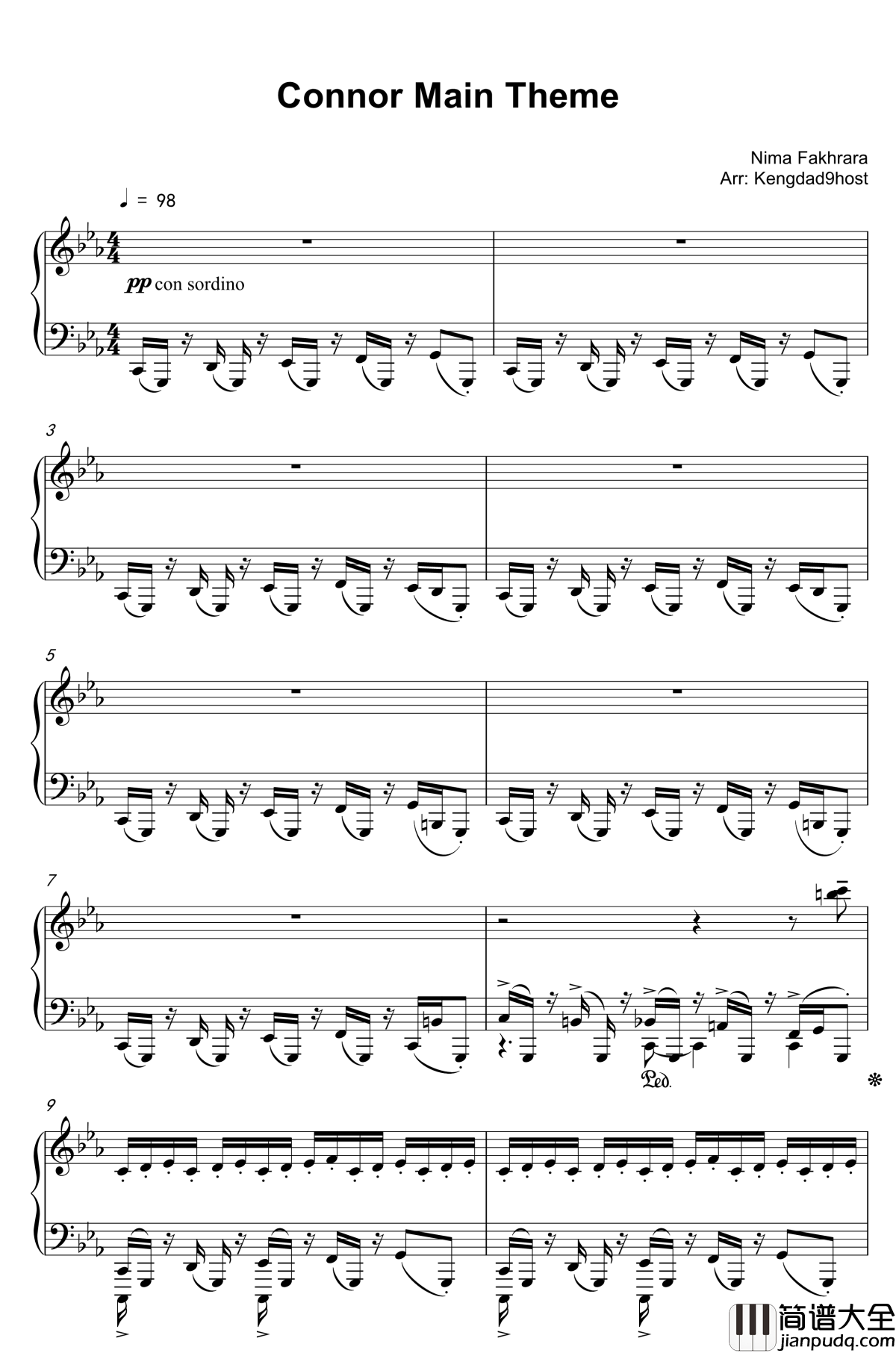 康纳主题曲钢琴谱_底特律：成为人类