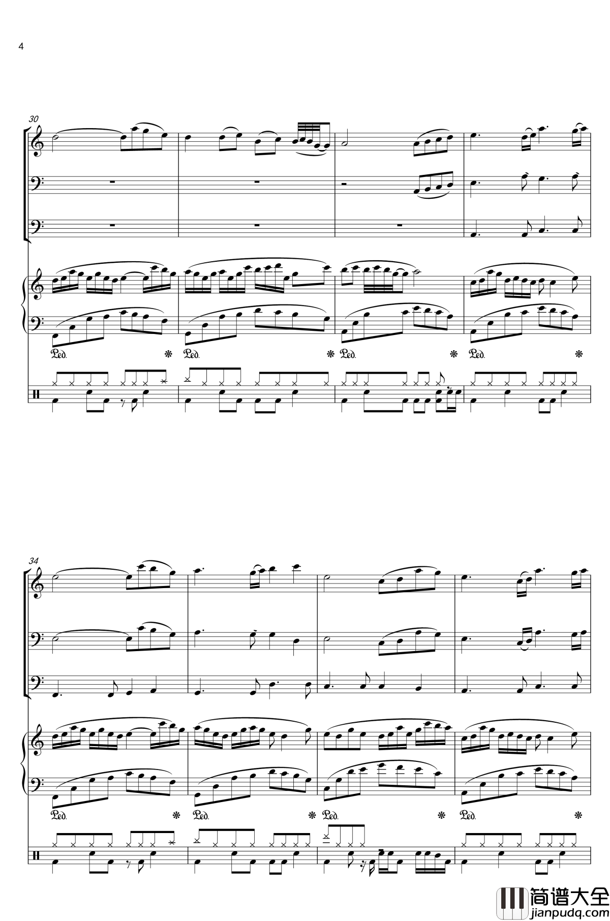 沐雨单言钢琴谱_1037854971