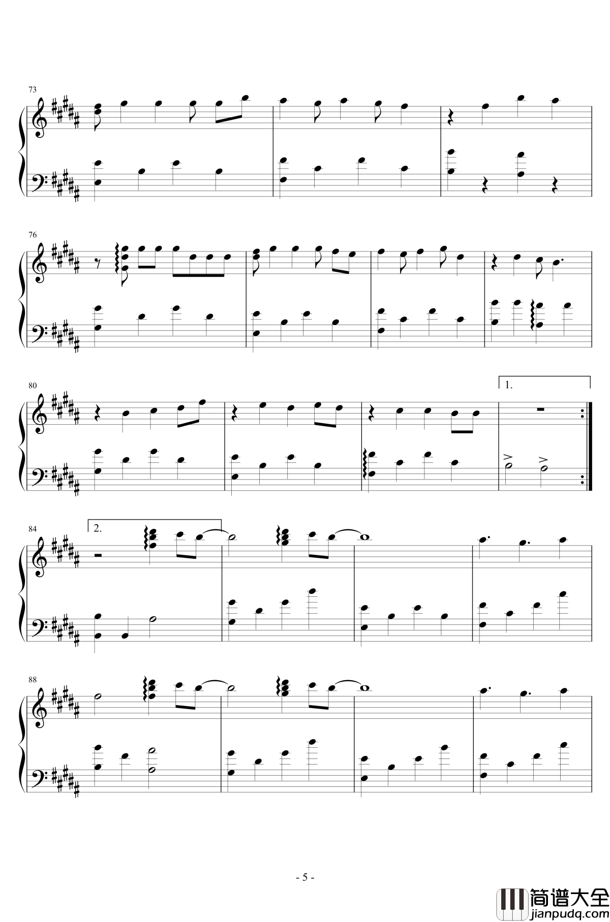 A_Song_for_XX钢琴谱_滨崎步