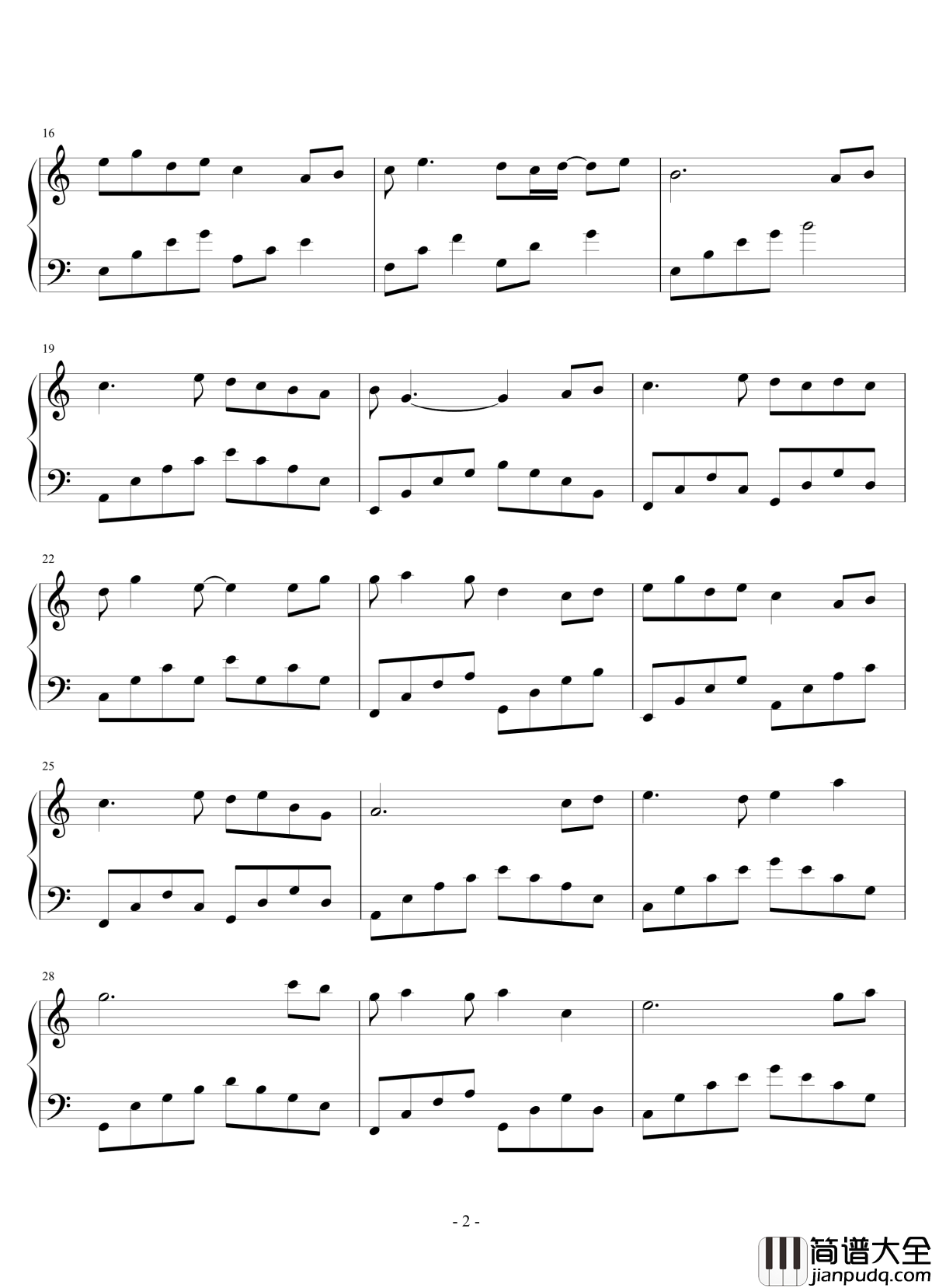 待你君临天下钢琴谱_1.0完整版_李念