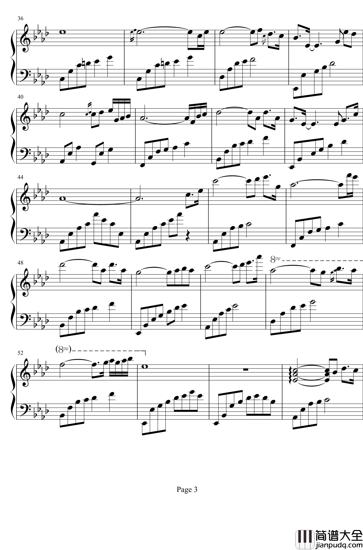 白日梦游钢琴谱_The_Daydream