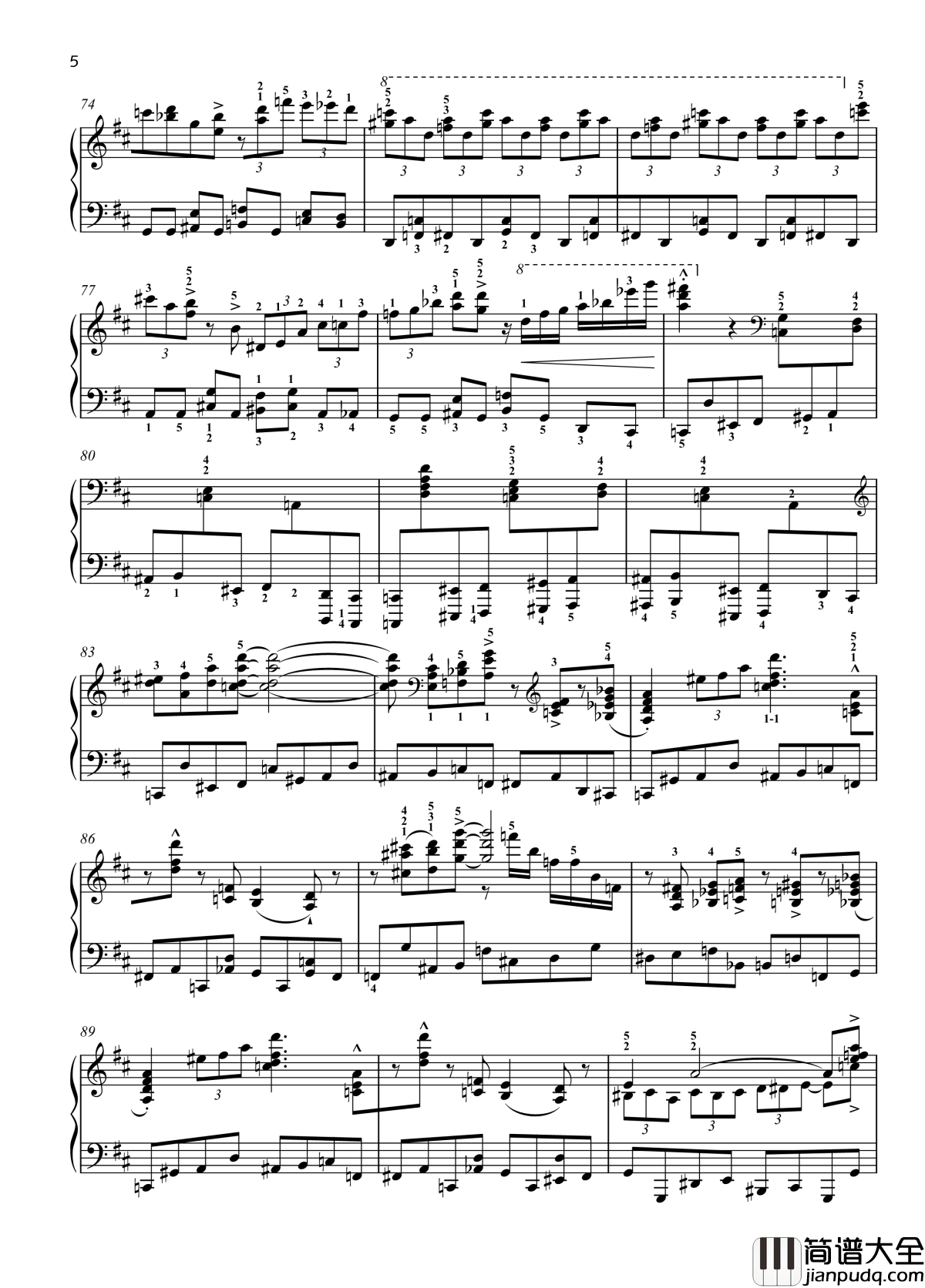 Eight_Concert_?tudes_Op_40___No._5._Shuitka钢琴谱__八首音乐会练习曲__爵士_尼古拉·凯帕斯汀_Nikolai_Kapustin_带指法