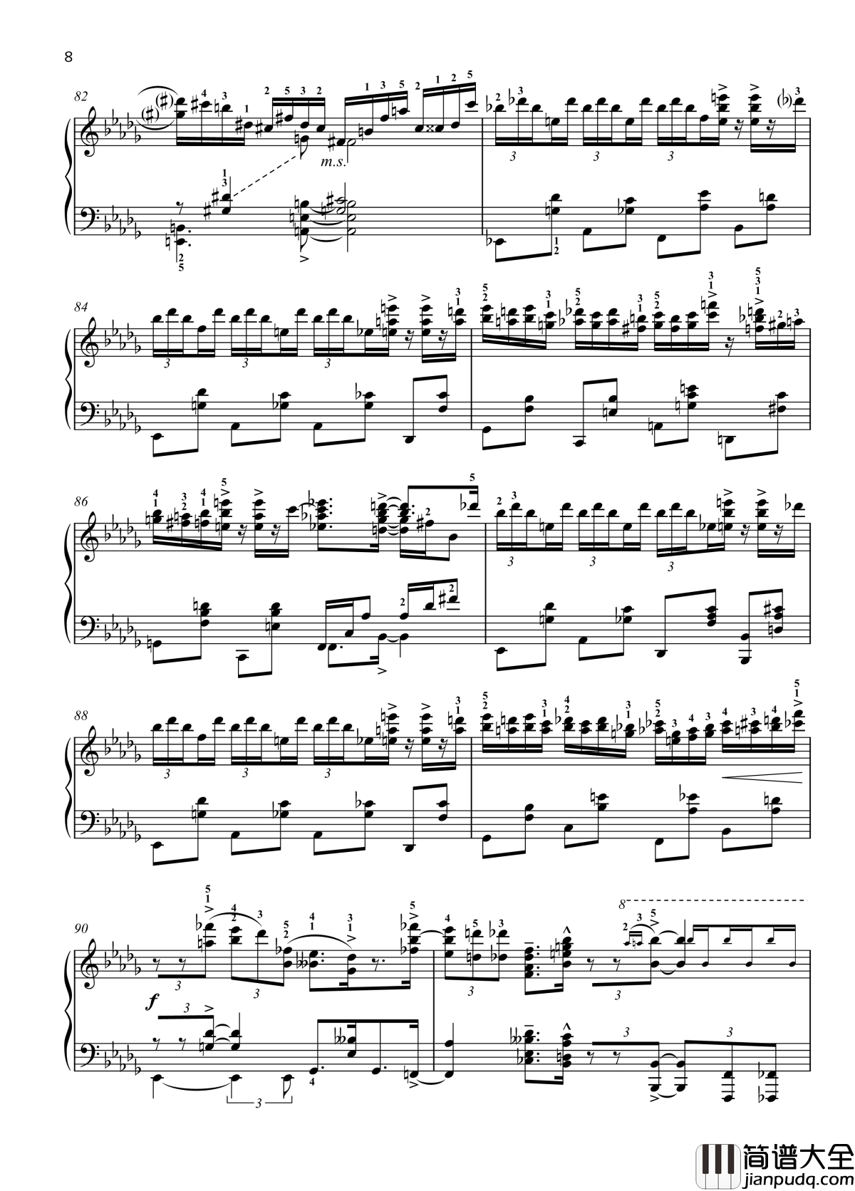 八首音乐会练习曲钢琴谱_爵士_尼古拉·凯帕斯汀_Nikolai_Kapusti_带指法__Eight_Concert_?tudes_Op_40___No._7._Intermezzo