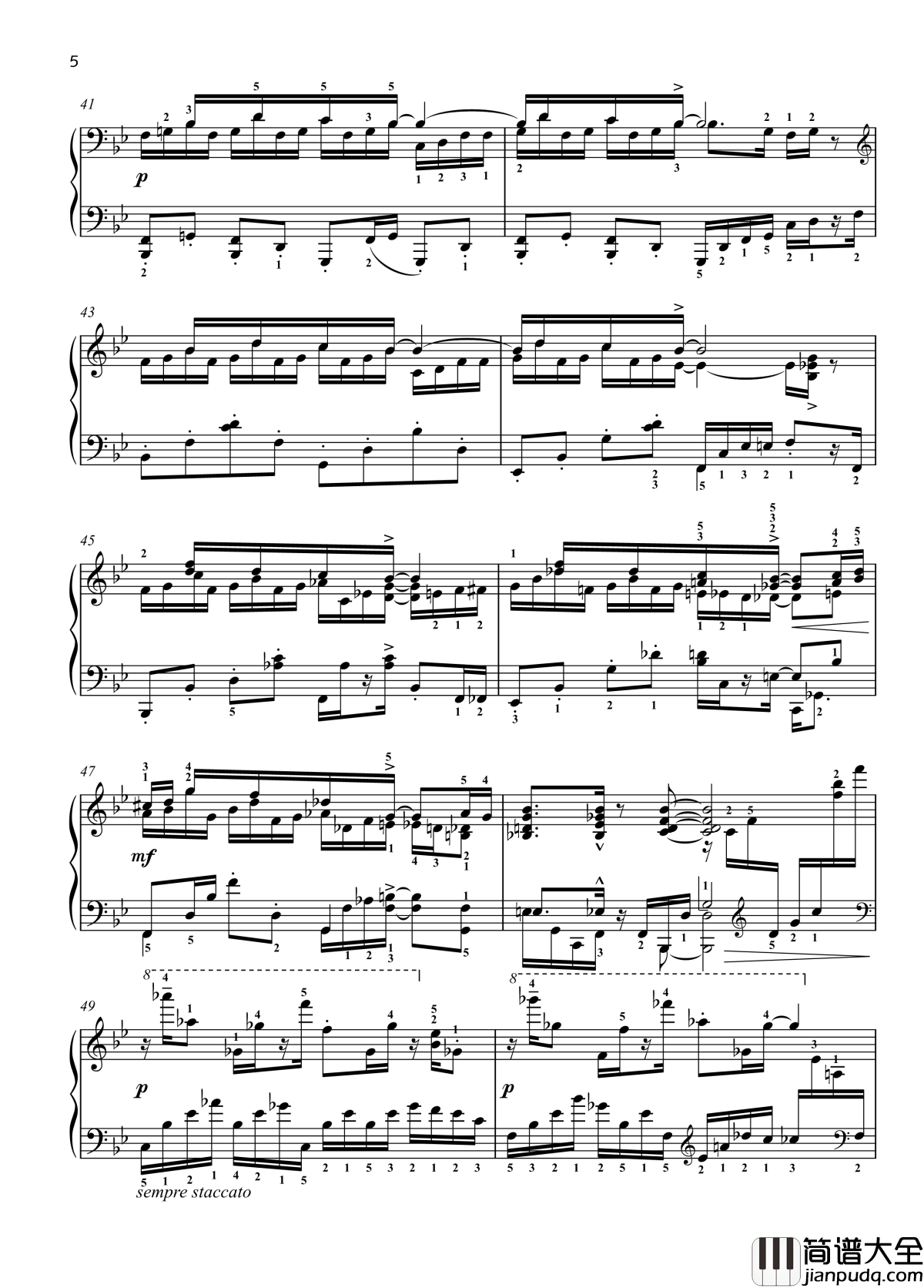 八首音乐会练习曲钢琴谱_爵士_尼古拉·凯帕斯汀_Nikolai_Kapustin_带指法__Eight_Concert_?tudes_Op_40___No._6._Pastoral