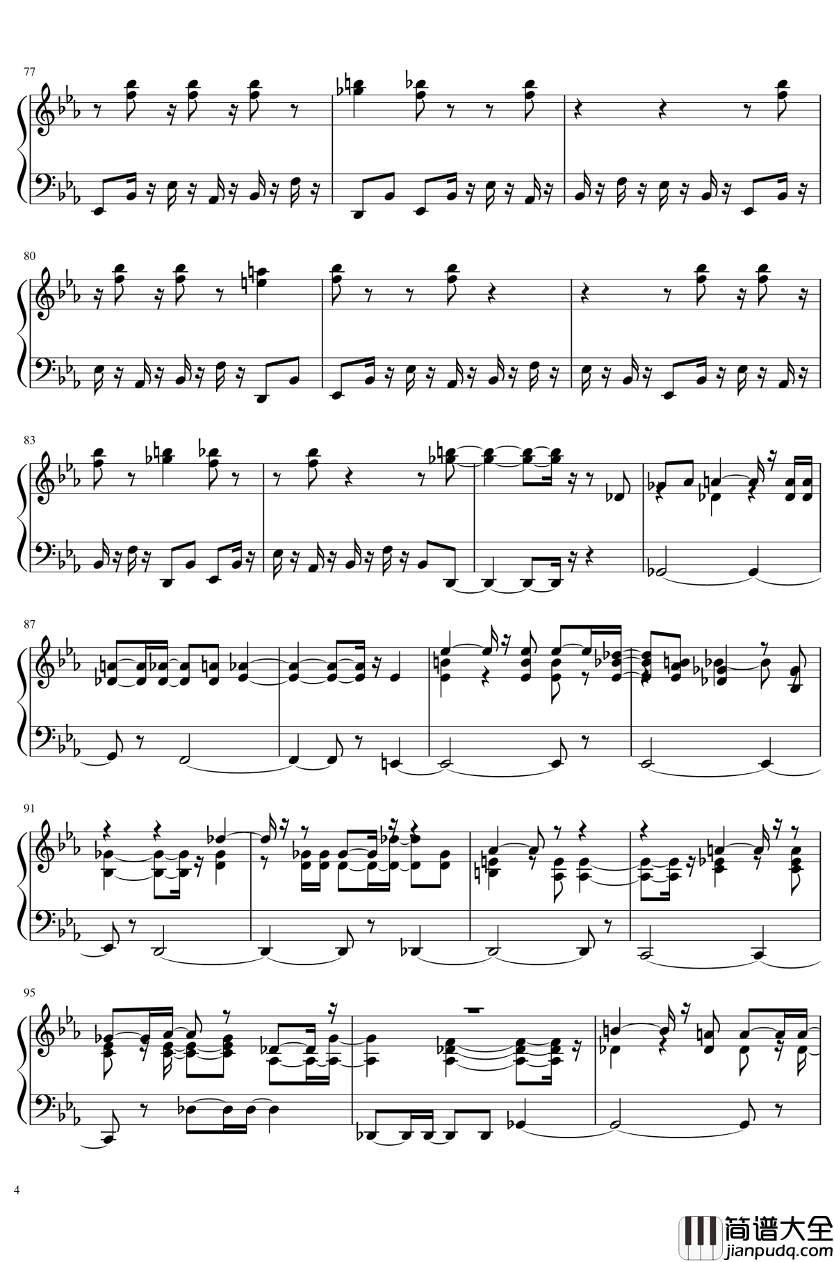 永夜变奏曲钢琴谱_东方project