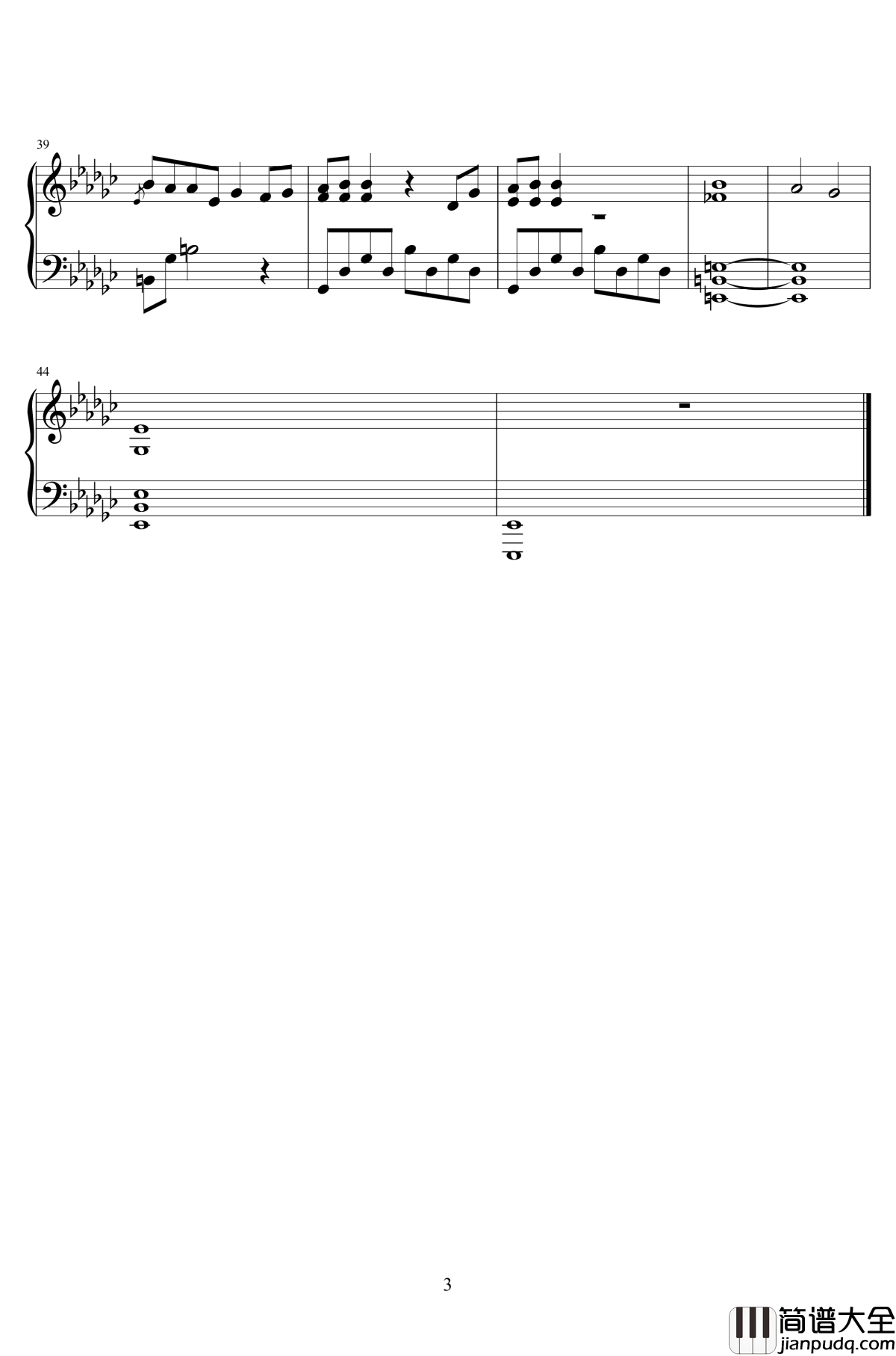 一首钢琴曲钢琴谱_钢琴张